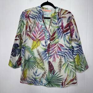 Vilagallo Women’s Palm Leaf Print Top Size 44